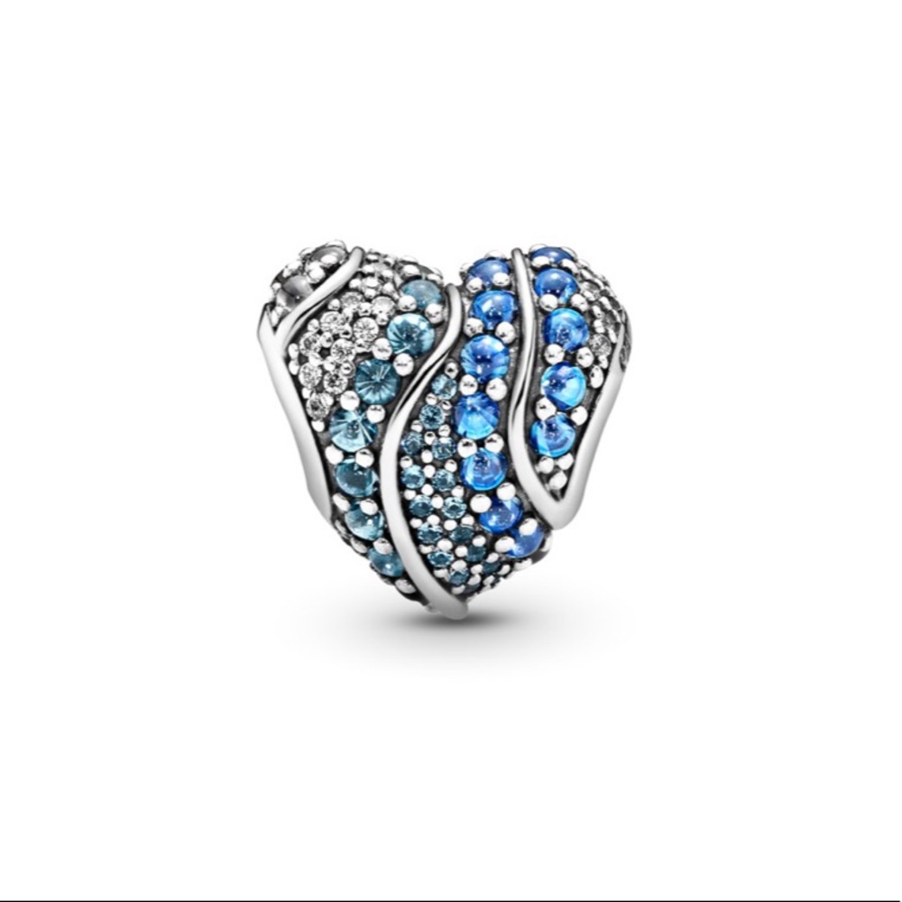❤️Pandora blue water heart charm
